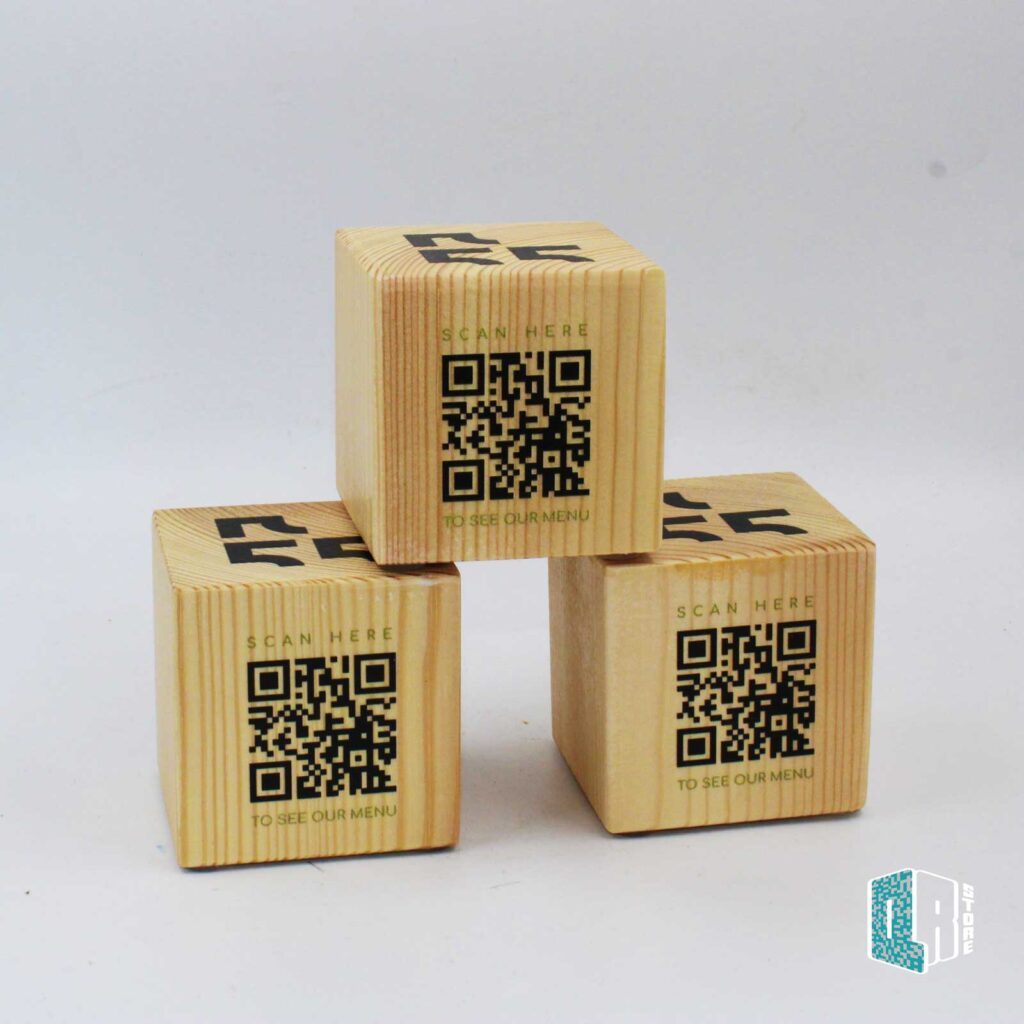 P55 wooden QR cubes