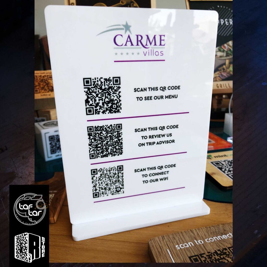 White acrylic collection QR stand