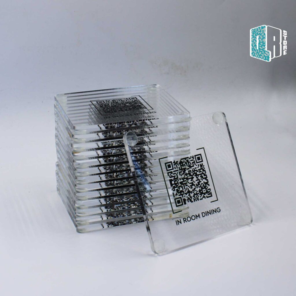 Clear acrylic QR coaster