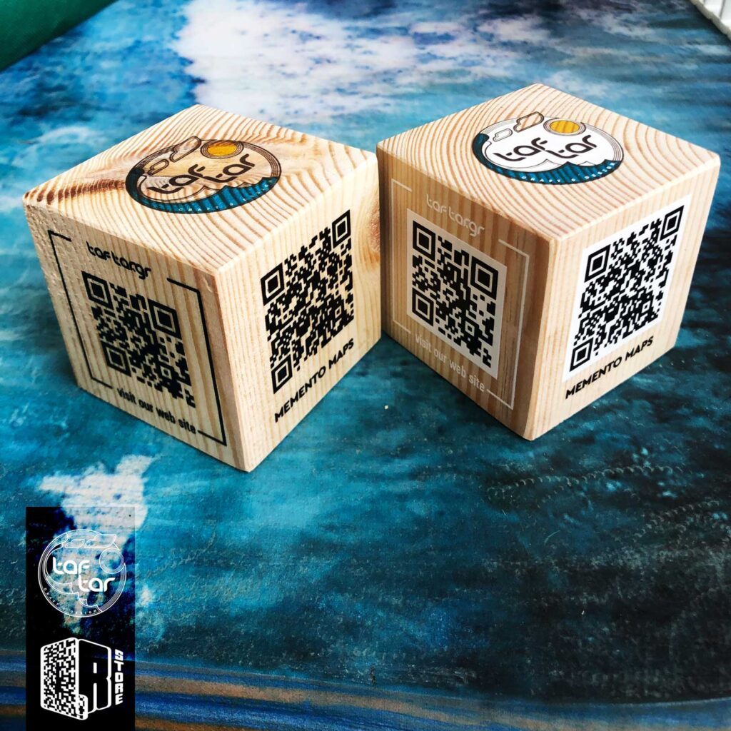 Wooden QR cubes