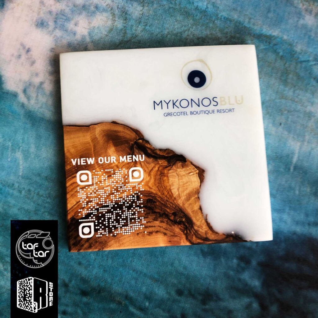 Resin and olive wood coaster