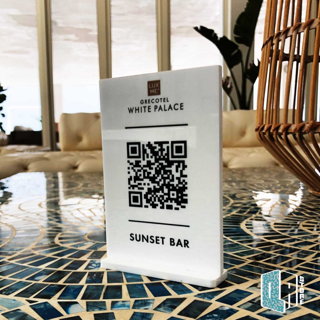 White Palace acrylic QR stand
