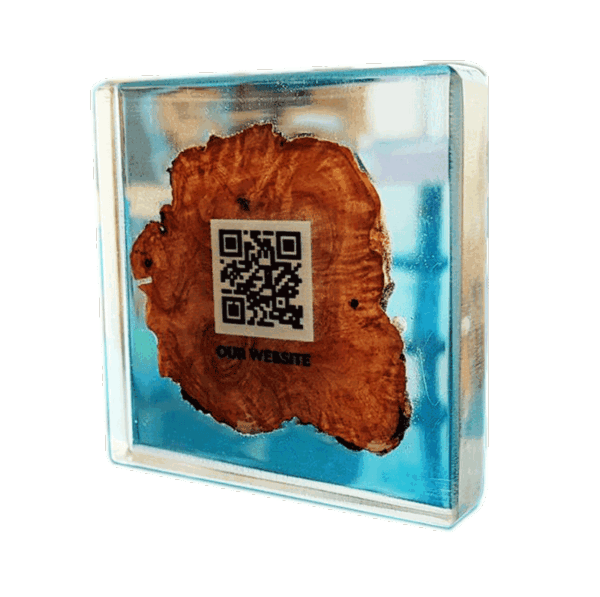 Clear resin + olive wood