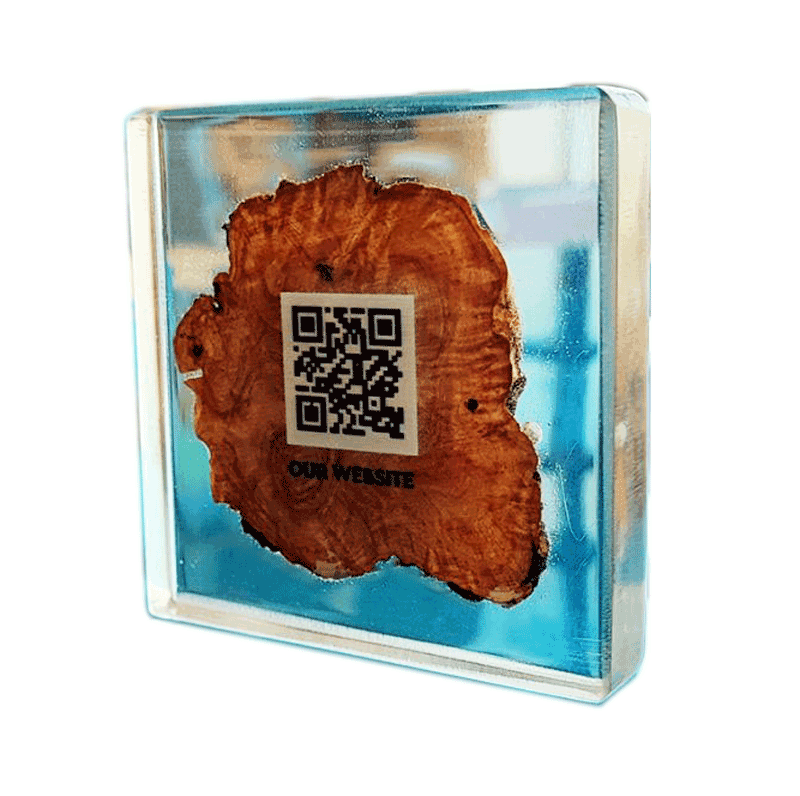 Clear resin + olive wood