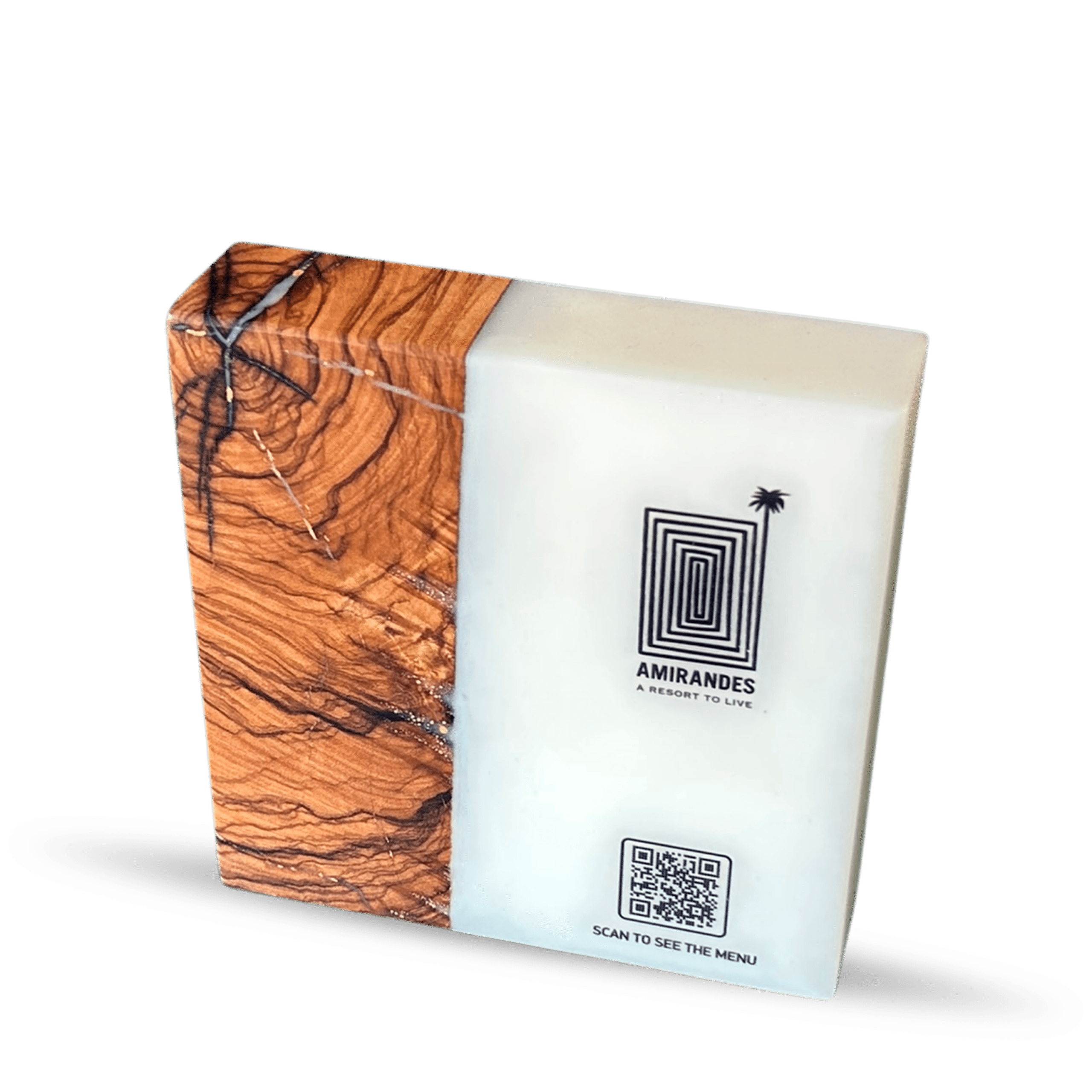 Resin+olive wood table stand